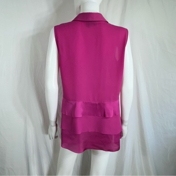 Alfani Sleeveless Studded Pocket Front Layered Back Button Down - Picture 3 of 6